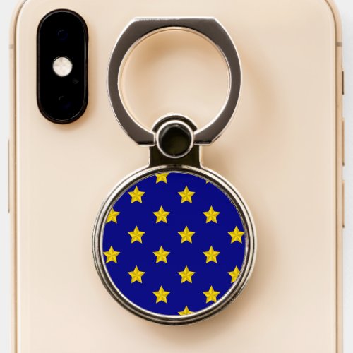 Gold Stars Pattern Navy Blue Exclusive Phone Ring Stand