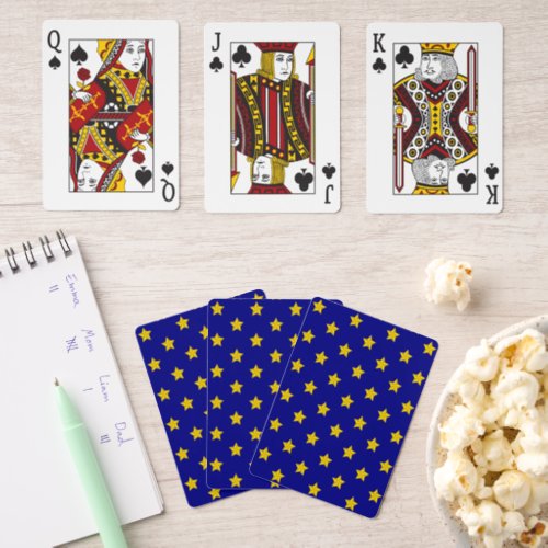 Gold Stars Pattern Navy Blue Exclusive Pinochle Cards
