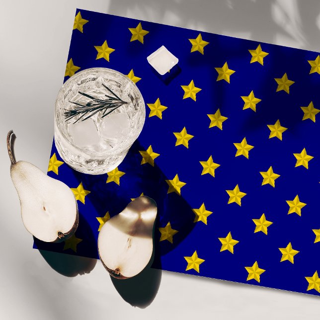 Gold Stars Pattern, Navy Blue, Exclusive Placemat (Creator Uploaded)