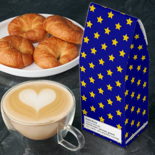 Gold Stars Pattern, Navy Blue, Exclusive Roasted Coffee