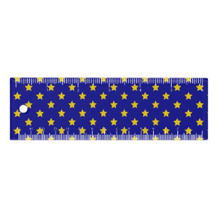 Gold Stars Pattern, Navy Blue, Exclusive Ruler