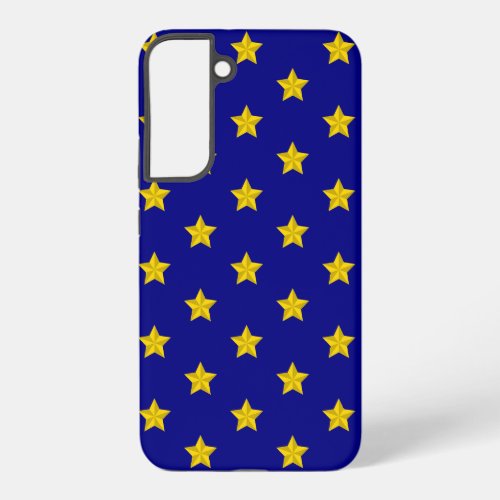 Gold Stars Pattern Navy Blue Exclusive Samsung Galaxy S22 Case