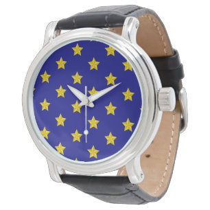 Gold Stars Pattern, Navy Blue, Exclusive Watch