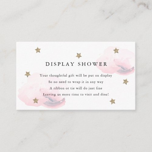 Gold Stars  Pink Clouds Display Shower Enclosure Card