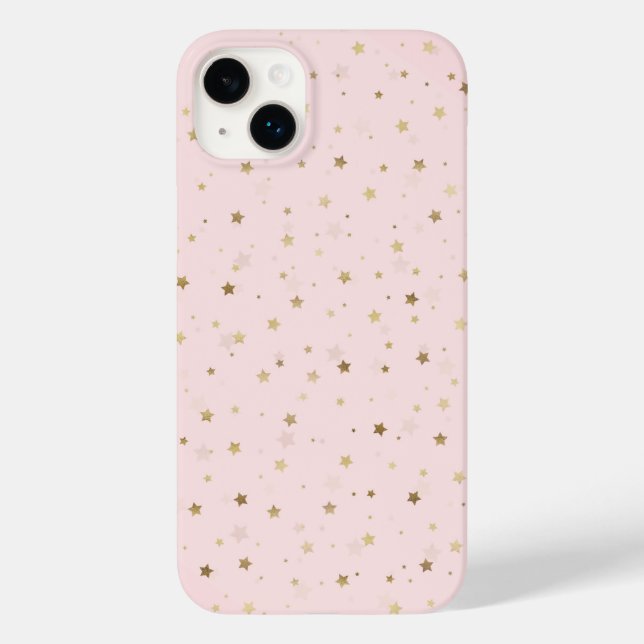 Gold Stars Pink Gradient Design Case-Mate iPhone Case (Back)