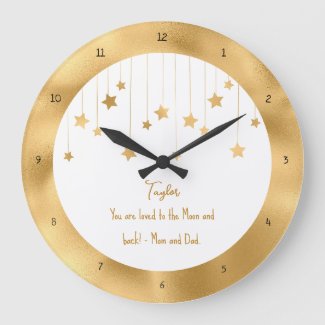 Gold Stars Room Decor With Child Name And Message