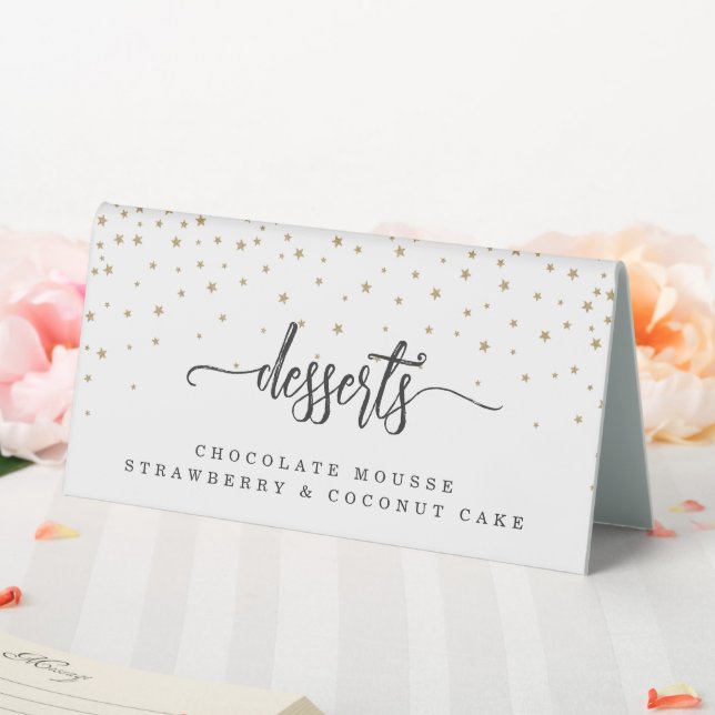 Gold Stars Rustic Modern  Table Tent (In SItu (Wedding))