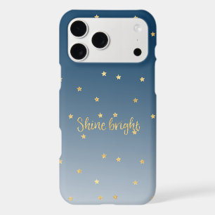 Gold Stars Shine Bright Blue Ombre iPhone 17 Pro Max Case