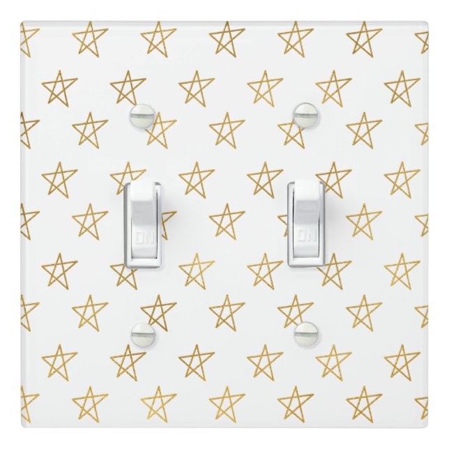 Gold Stars Shine Bright Light Switch Cover (In Situ)