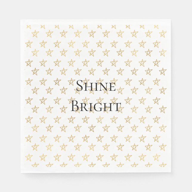 Gold Stars Shine Bright Napkins (Front)