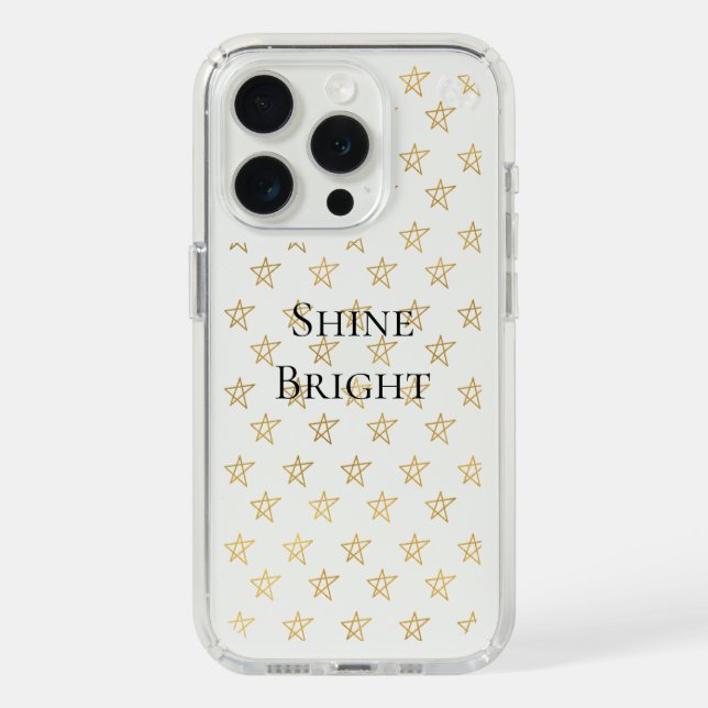 Gold Stars Shine Bright Speck iPhone Case (Front (White Titanium))