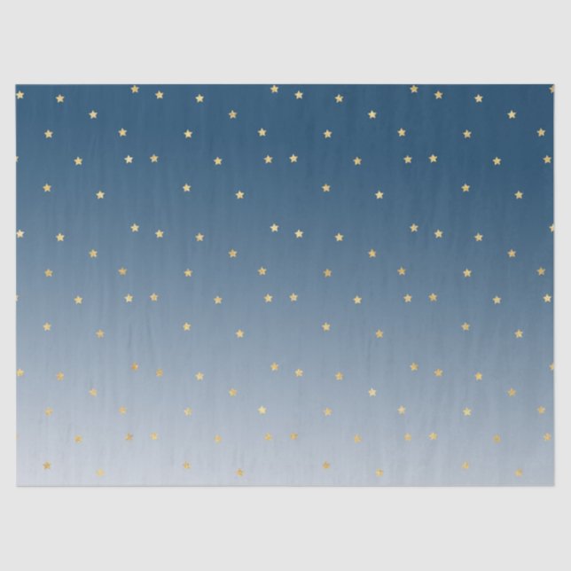 Gold Stars Sky Shine Bright Ombre Tissue Paper (Front)