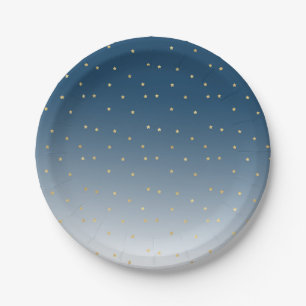 Gold Stars Sky Shine Bright Wedding Paper Plates
