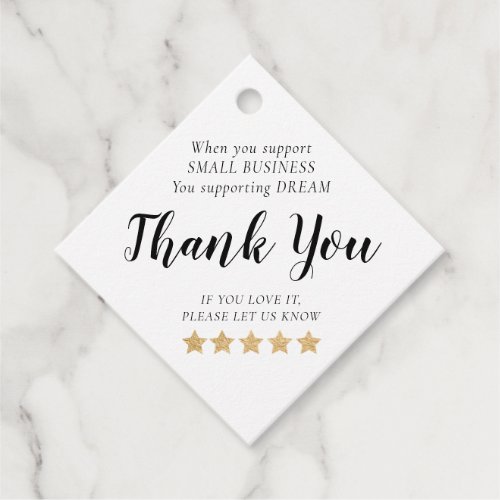 Gold Stars Small Business Thank You Favor Tag