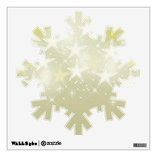 Gold Stars Snowflake Wall Sticker