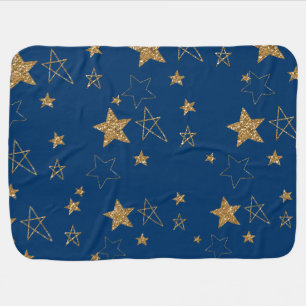 Gold Stars Swaddle Blanket