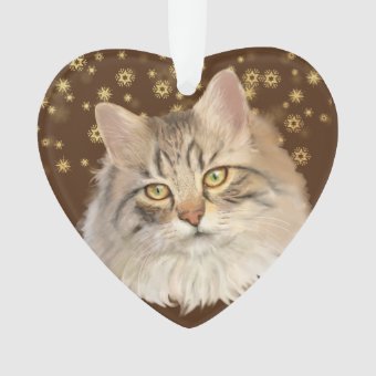 Gold Stars Tabby Cat Grandchild Ornament | Zazzle