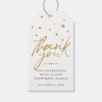 Gold Stars Thank You Baby Shower Favor Gift Tags