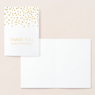 Gold Stars Thank you personalized card
