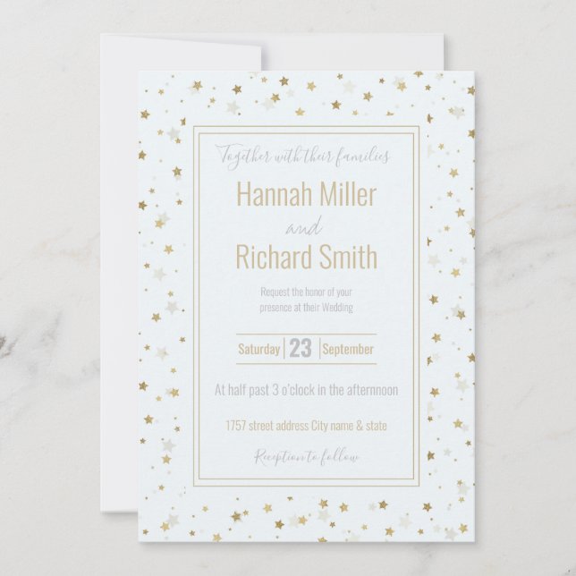 Gold Stars white Design (Front)