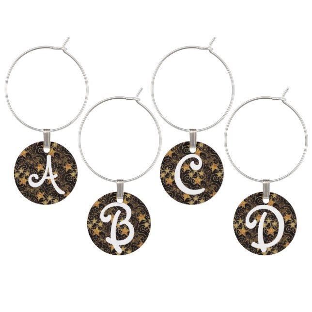 Gold Stars Wine Charms (Staggered)