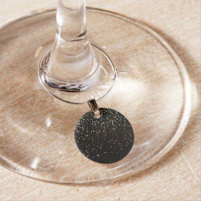 Gold Stars Wine Glass Charm (In Situ)