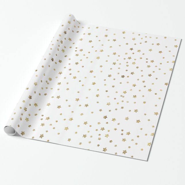 Gold Stars Wrapping Paper (Unrolled)