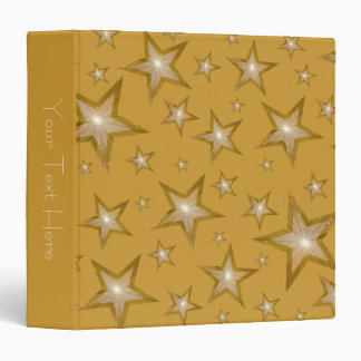 Gold Stars 'Your Text' binder gold