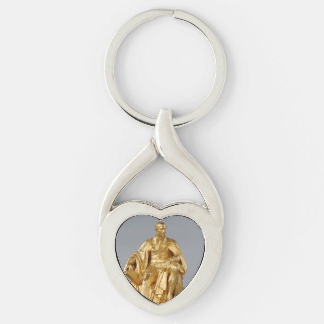 Gold Statue Heart Keychain (Front)