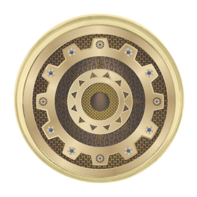 Gold Steampunk Gold Finish Lapel Pin (Front)