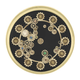 Gold Steampunk Gold Finish Lapel Pin