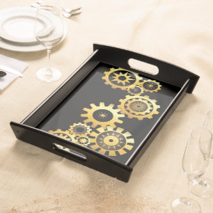 Gold Steampunk Serving Tray