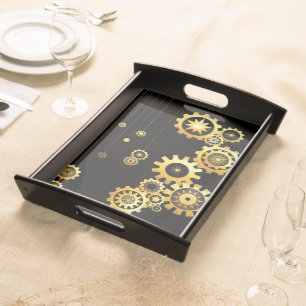 Gold Steampunk Serving Tray