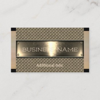 Gold Steel Business Card by BlueRose_Design at Zazzle