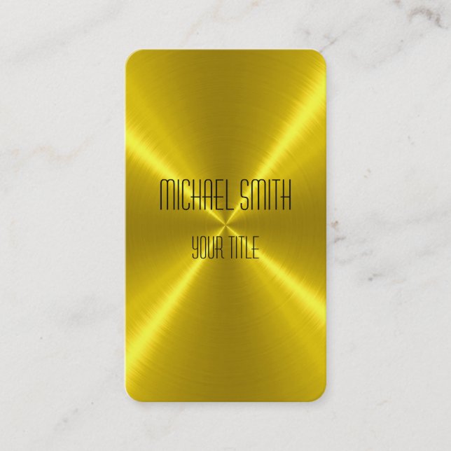 Gold Steel Metal Business Card (Front)