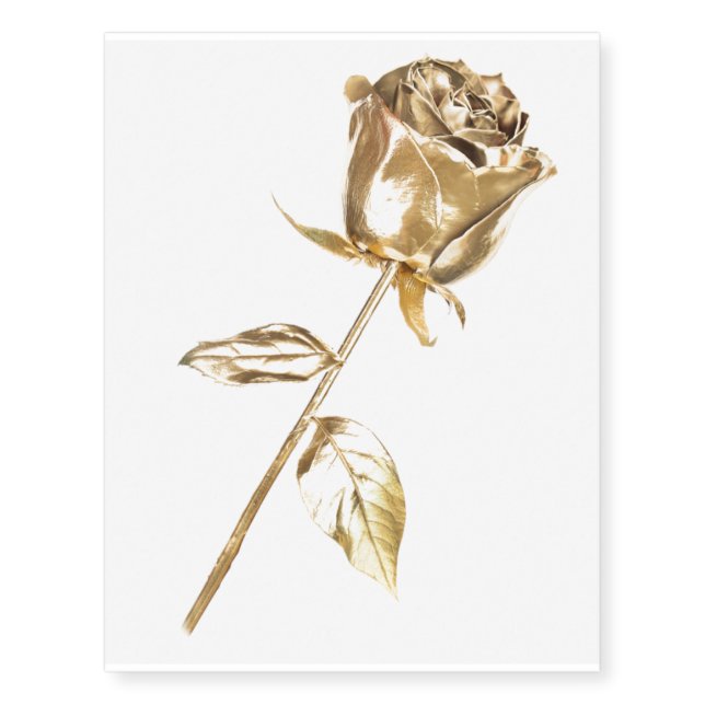 Gold Stem Rose Temporary Tattoos (Front)