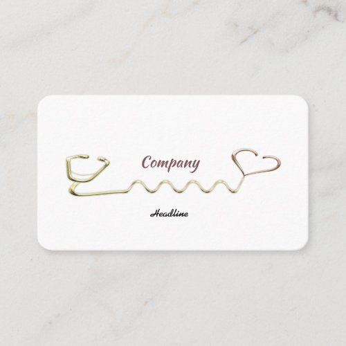 Gold Stethoscope Business Card