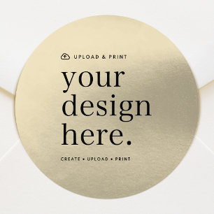 Gold Sticker   Design Upload 3" Round Metallic