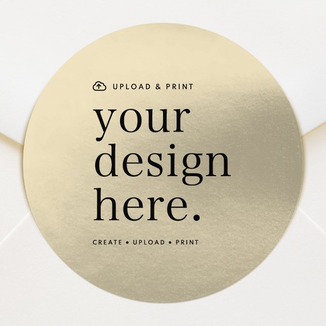 Gold Sticker | Design Upload 3" Round Metallic (Totally custom envelope seals for everyday correspondence, special occasions or seasonal mail)
