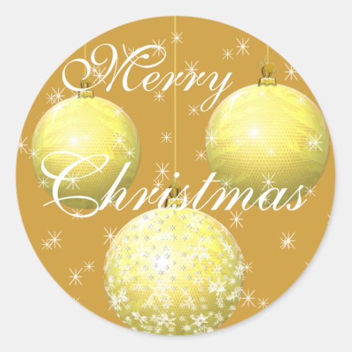 Gold Sticker Gold Christmas Ornaments with Stars