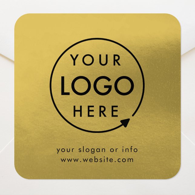 Gold Sticker Roll | Business Logo 3" Labels (A custom branded metallic gold seal for packages and envelopes)