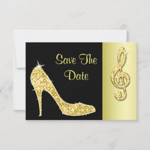 Gold Stiletto & Treble Cleft 30th Save The Date