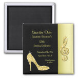 Gold Stiletto &amp; Treble Cleft 50th Save The Date Magnet at Zazzle