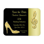 Gold Stiletto & Treble Cleft 50th Save The Date Magnet