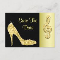 Gold Stiletto & Treble Cleft 70th Save The Date
