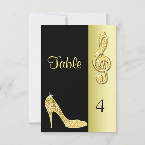 Gold Stiletto  Treble Cleft Invitation