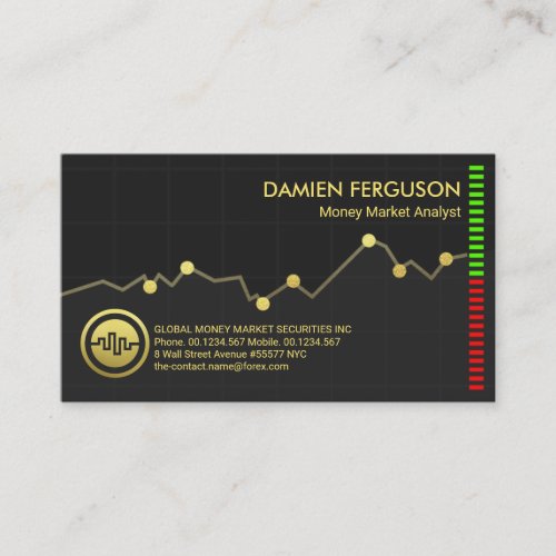 Gold Stock Exchange Graph Financial Stock Broker Business Card