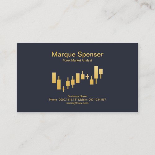 Gold Stock Exchange Upwards Graph Investment Business Card