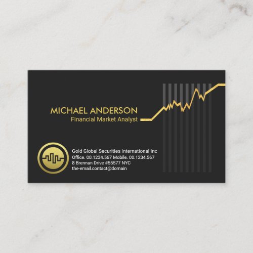 Gold Stock Financial Share Market Graph Investment Business Card