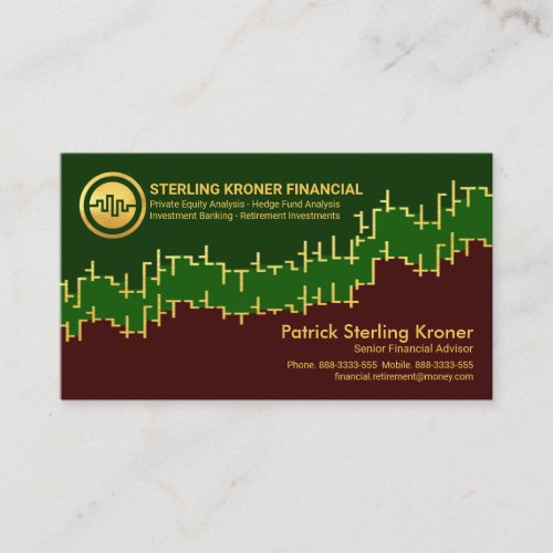 Gold Stock Forex Graph Financial Consultant Business Card